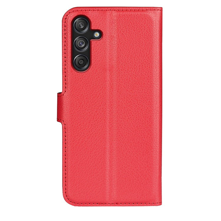 For Samsung Galaxy M55 5G / C55 5G / F55 5G Case Litchi Texture Card Slot Leather Phone Cover with Wallet - Red