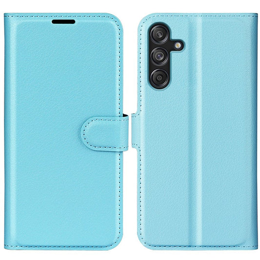 For Samsung Galaxy M55 5G / C55 5G / F55 5G Case Litchi Texture Card Slot Leather Phone Cover with Wallet - Blue