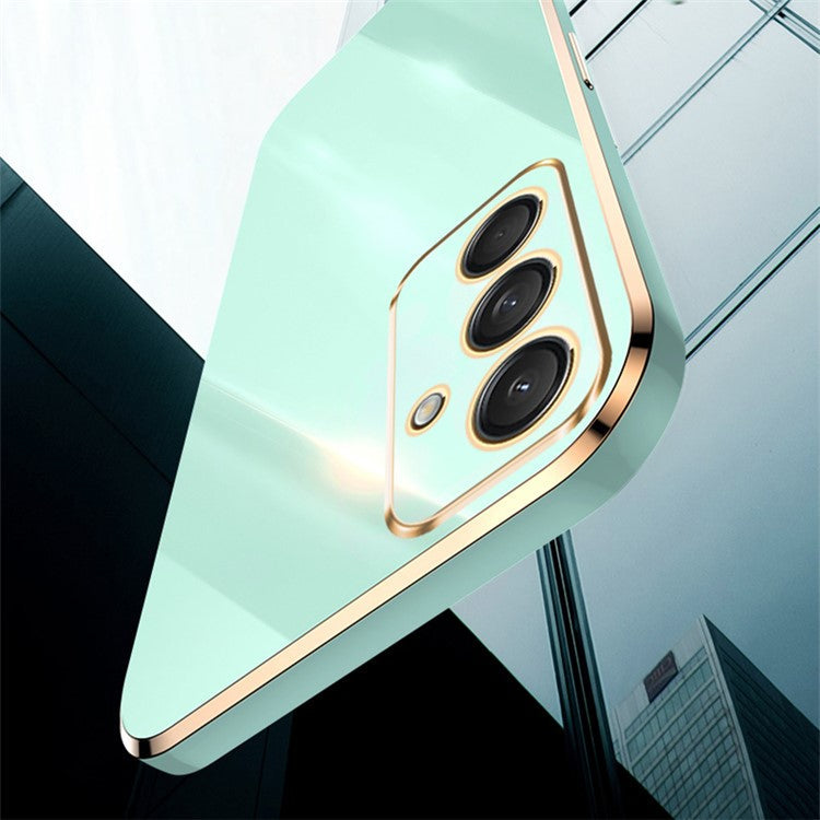 XINLI For Samsung Galaxy M55 5G / C55 5G / F55 5G Case TPU Phone Cover Electroplating Frame - Cyan