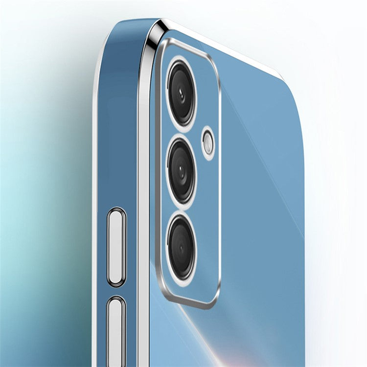 XINLI For Samsung Galaxy M55 5G / C55 5G / F55 5G Case TPU Phone Cover Electroplating Frame - Cyan