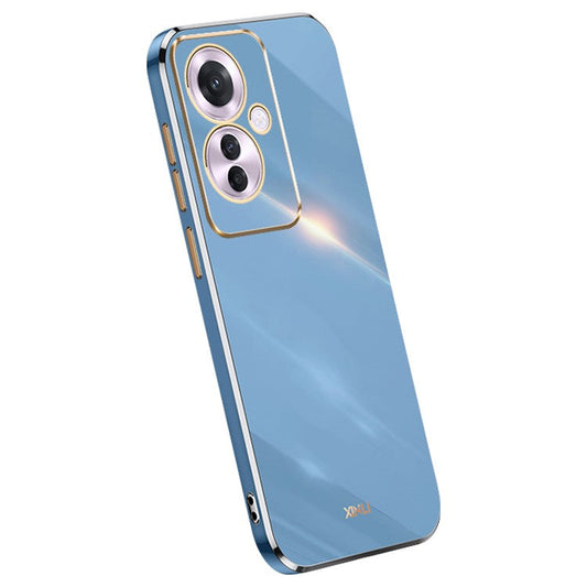 XINLI For Oppo Reno11 F 5G Case TPU Phone Cover Electroplating Frame - Blue