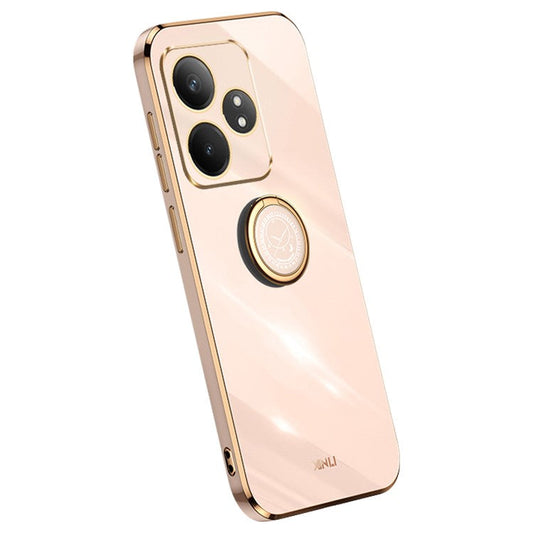 XINLI For Realme GT Neo6 5G Case Soft TPU Kickstand Electroplating Phone Cover - Pink