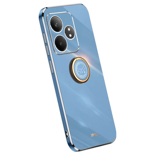 XINLI For Realme GT Neo6 5G Case Soft TPU Kickstand Electroplating Phone Cover - Blue