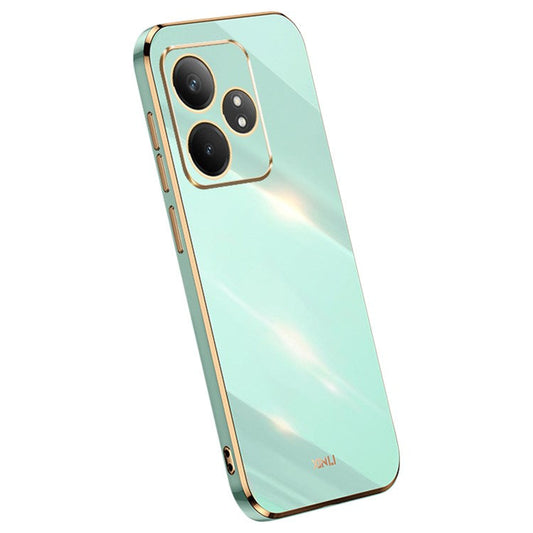 XINLI For Realme GT Neo6 5G Case TPU Phone Cover Precise Cutouts Electroplated Design - Cyan