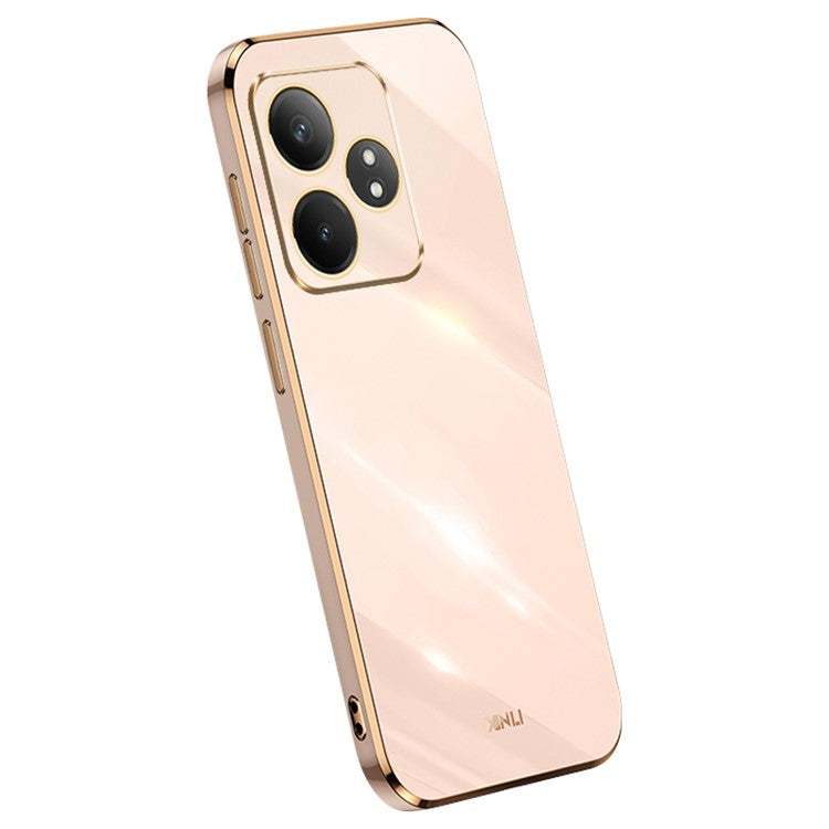 XINLI For Realme GT Neo6 5G Case TPU Phone Cover Precise Cutouts Electroplated Design - Pink