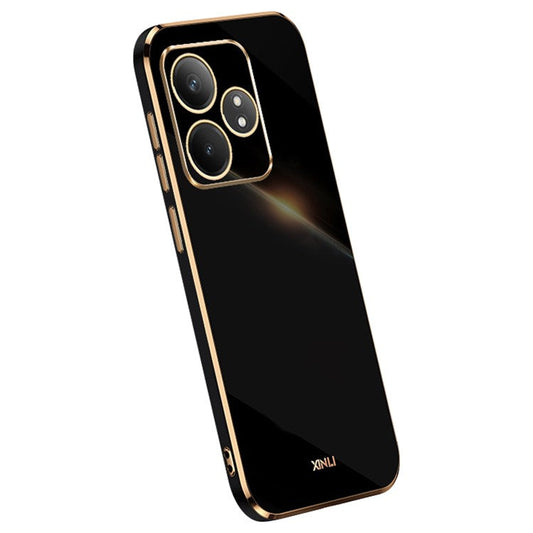 XINLI For Realme GT Neo6 5G Case TPU Phone Cover Precise Cutouts Electroplated Design - Black