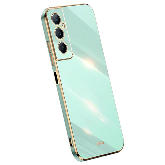 XINLI For Realme C65 4G Case Protective TPU Cell Phone Cover with Electroplating Frame - Cyan