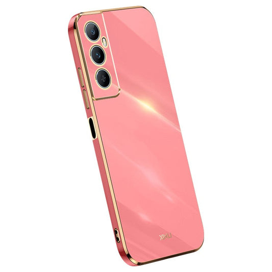 XINLI For Realme C65 4G Case Protective TPU Cell Phone Cover with Electroplating Frame - Red