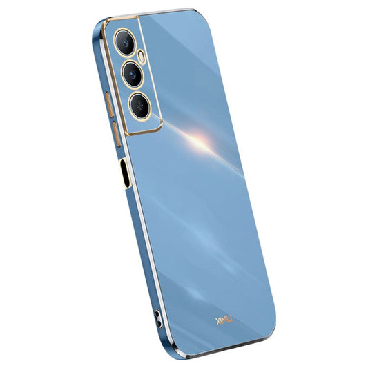 XINLI For Realme C65 4G Case Protective TPU Cell Phone Cover with Electroplating Frame - Blue