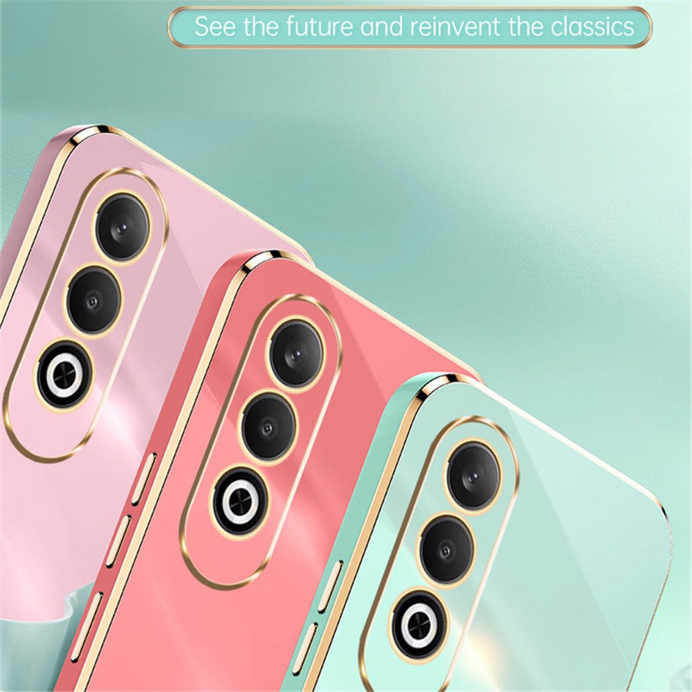 XINLI For Oppo K12 Case Electroplating Edge Shockproof TPU Phone Cover - Cyan