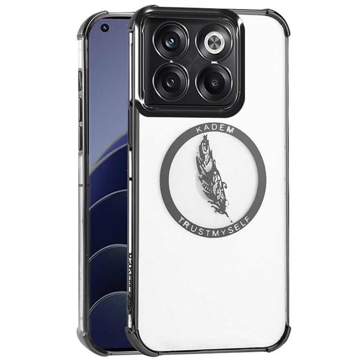 KADEM For OnePlus 10T 5G / Ace Pro 5G Case Four Corners Anti-Drop TPU Phone Cover - Black