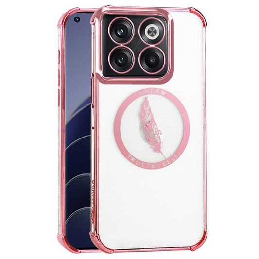 KADEM For OnePlus 10T 5G / Ace Pro 5G Case Four Corners Anti-drop TPU Phone Cover - Pink