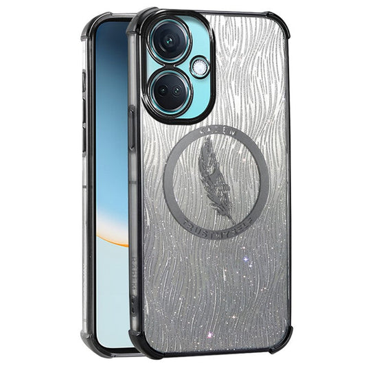 KADEM For OnePlus Nord CE3 5G / Oppo K11 5G Case TPU Sparkle Shiny Cell Phone Back Cover - Black