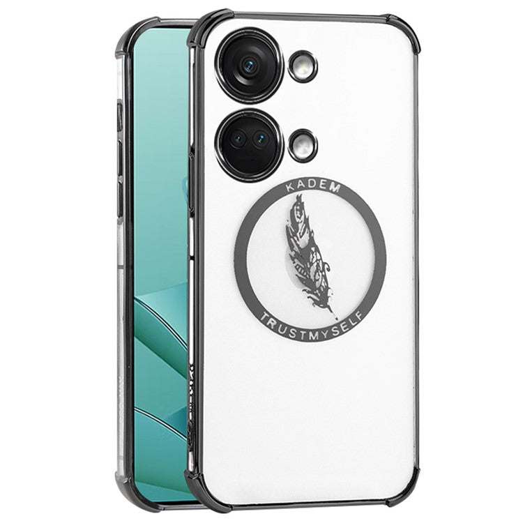 KADEM For OnePlus Ace 2V / Nord 3 5G Case TPU Phone Cover Feather Pattern - Black