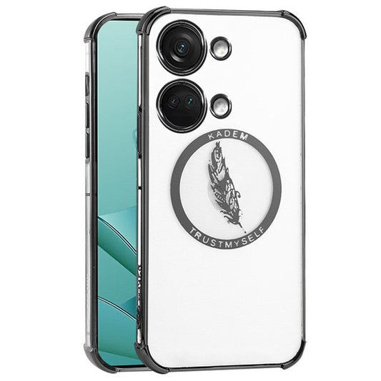 KADEM For OnePlus Ace 2V / Nord 3 5G Case TPU Phone Cover Feather Pattern - Black