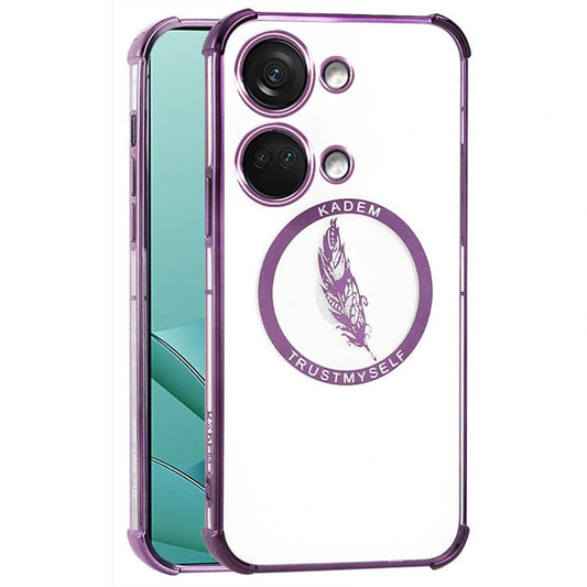 KADEM For OnePlus Ace 2V / Nord 3 5G Case TPU Phone Cover Feather Pattern - Purple