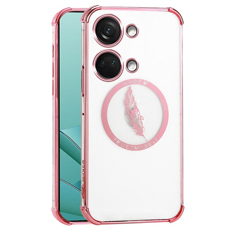 KADEM For OnePlus Ace 2V / Nord 3 5G Case TPU Phone Cover Feather Pattern - Pink