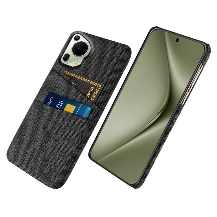 For Huawei Pura 70 Ultra Case Hard PC Phone Cover with Dual Card Slots - Black