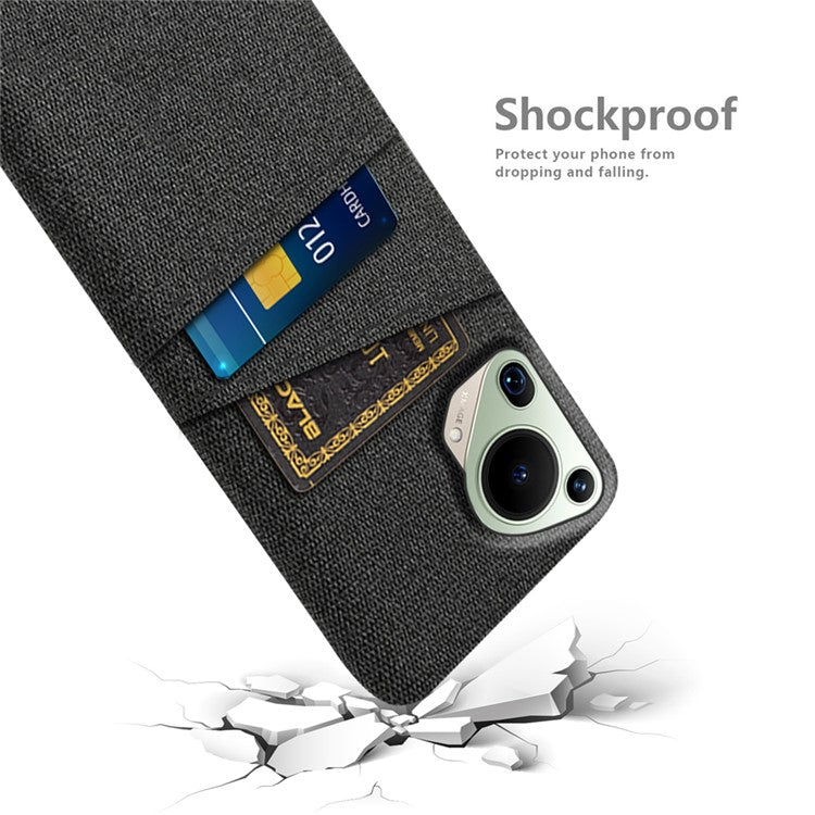 For Huawei Pura 70 Ultra Case Hard PC Phone Cover with Dual Card Slots - Black