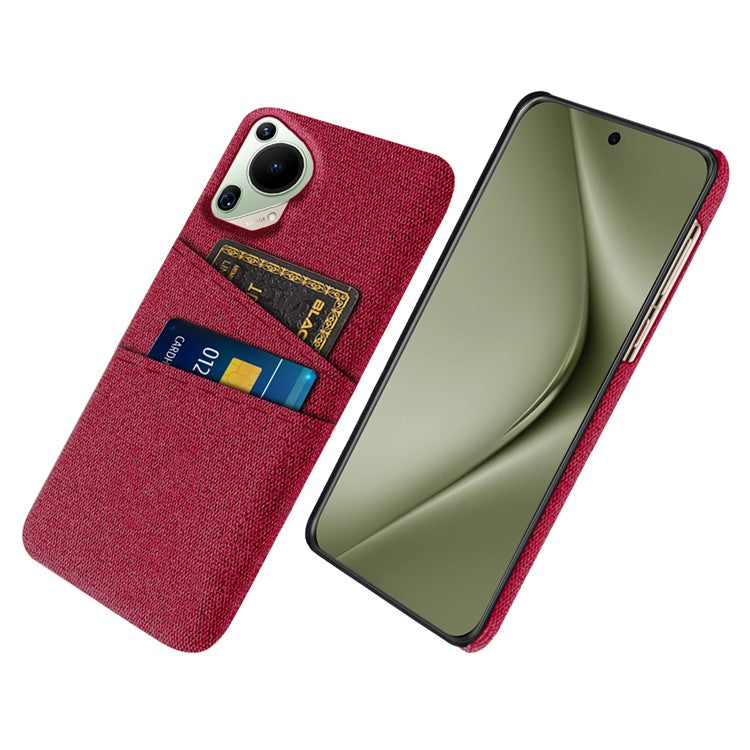 For Huawei Pura 70 Ultra Case Hard PC Phone Cover with Dual Card Slots - Red