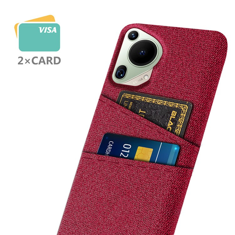 For Huawei Pura 70 Ultra Case Hard PC Phone Cover with Dual Card Slots - Red