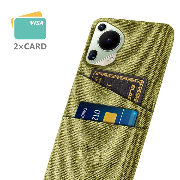 For Huawei Pura 70 Ultra Case Hard PC Phone Cover with Dual Card Slots - Yellow
