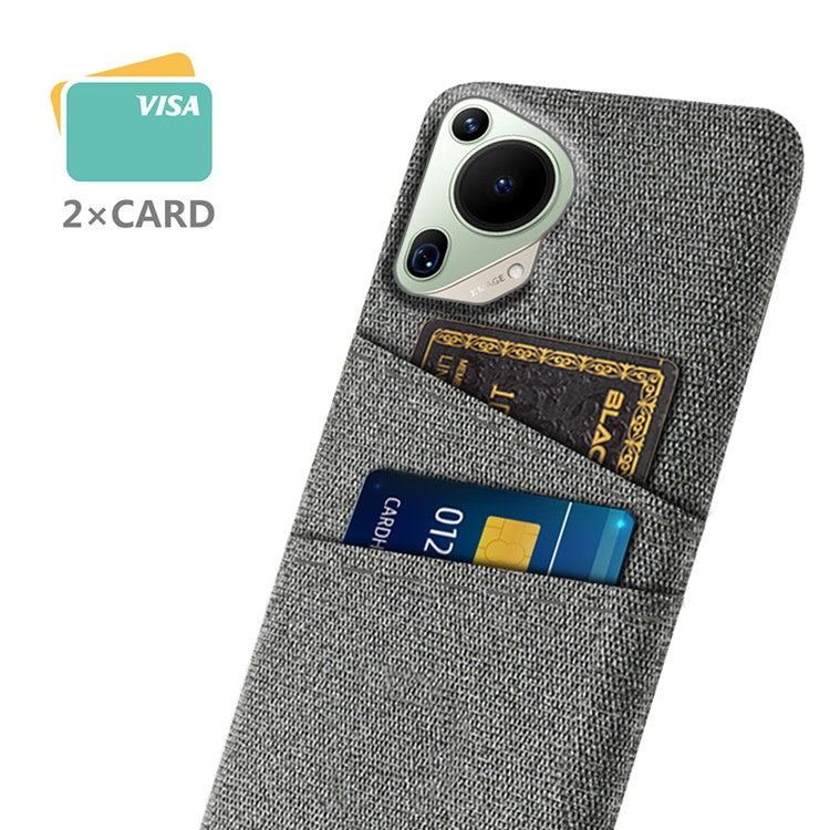 For Huawei Pura 70 Ultra Case Hard PC Phone Cover with Dual Card Slots - Grey