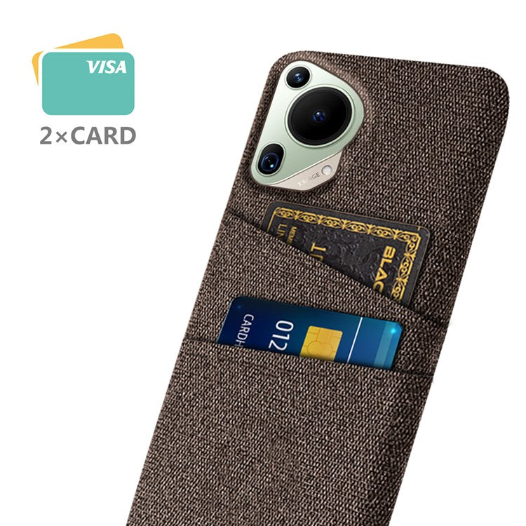 For Huawei Pura 70 Ultra Case Hard PC Phone Cover with Dual Card Slots - Brown