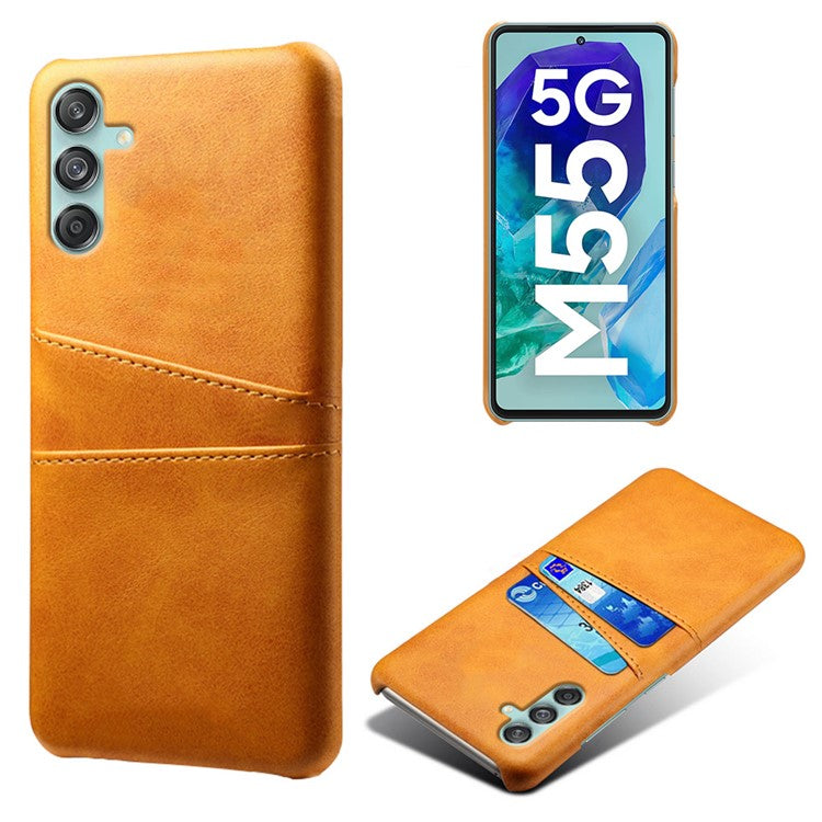 For Samsung Galaxy M55 5G / C55 5G / F55 5G Case Card Holder Leather+PC Phone Cover - Orange