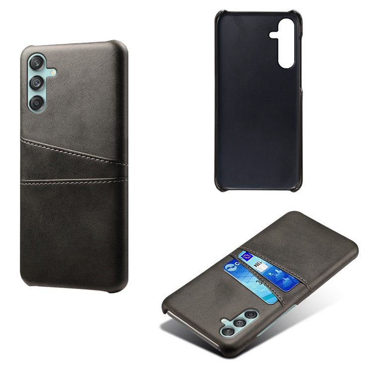 For Samsung Galaxy M55 5G / C55 5G / F55 5G Case Card Holder Leather+PC Phone Cover - Black