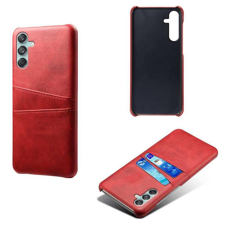 For Samsung Galaxy M55 5G / C55 5G / F55 5G Case Card Holder Leather+PC Phone Cover - Red