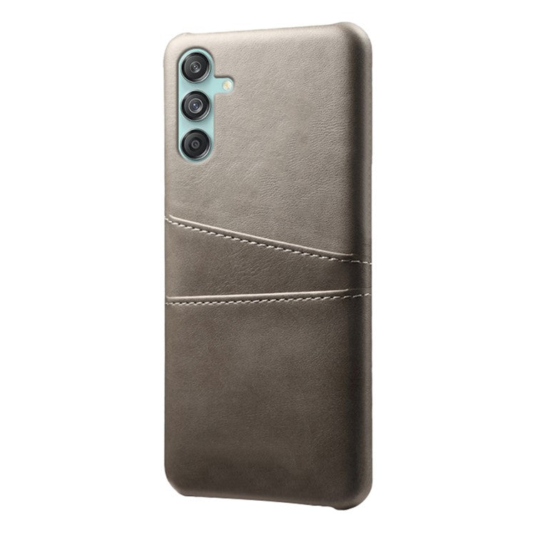 For Samsung Galaxy M55 5G / C55 5G / F55 5G Case Card Holder Leather+PC Phone Cover - Grey