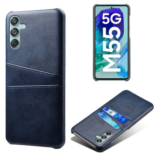 For Samsung Galaxy M55 5G / C55 5G / F55 5G Case Card Holder Leather+PC Phone Cover - Blue