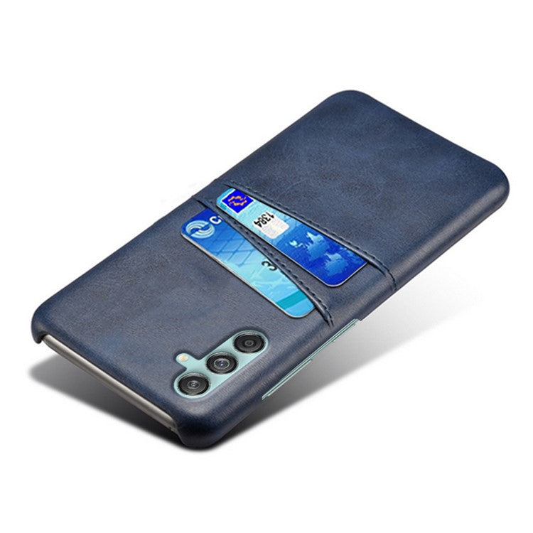 For Samsung Galaxy M55 5G / C55 5G / F55 5G Case Card Holder Leather+PC Phone Cover - Blue