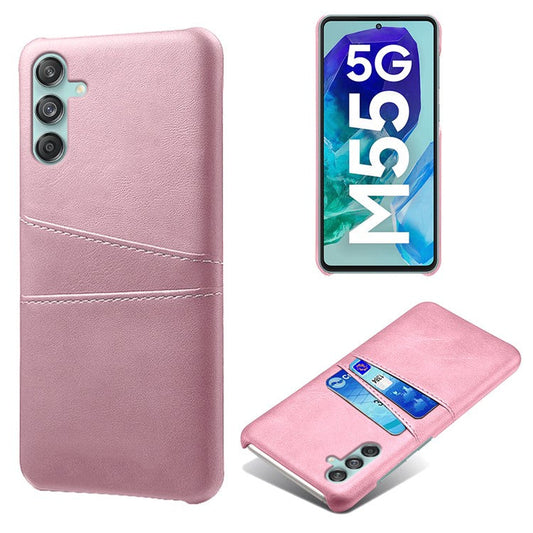 For Samsung Galaxy M55 5G / C55 5G / F55 5G Case Card Holder Leather+PC Phone Cover - Rose Gold