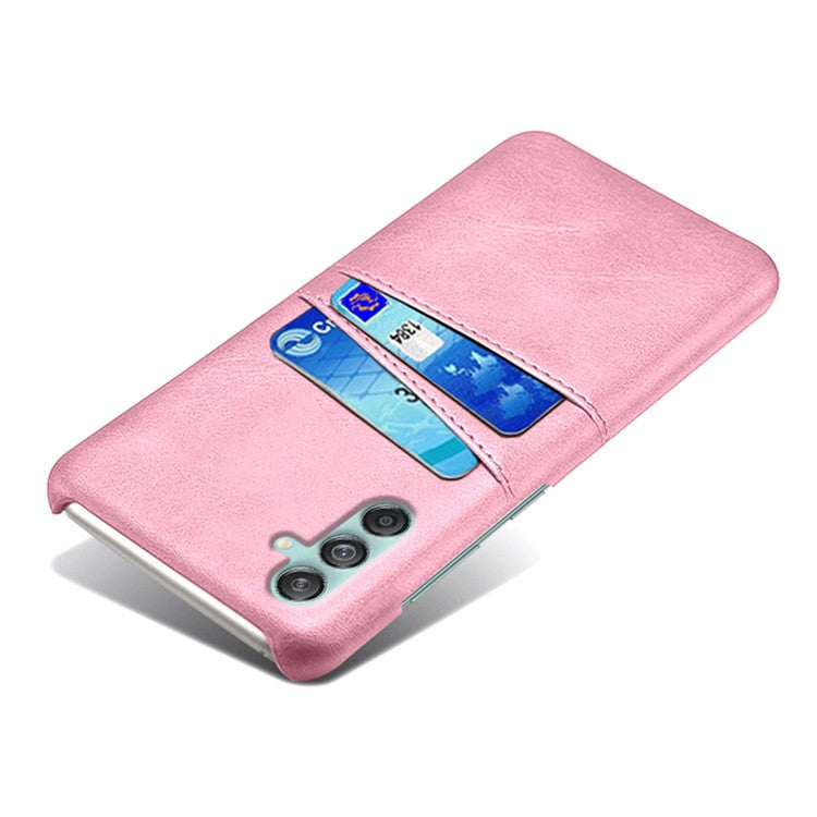 For Samsung Galaxy M55 5G / C55 5G / F55 5G Case Card Holder Leather+PC Phone Cover - Rose Gold