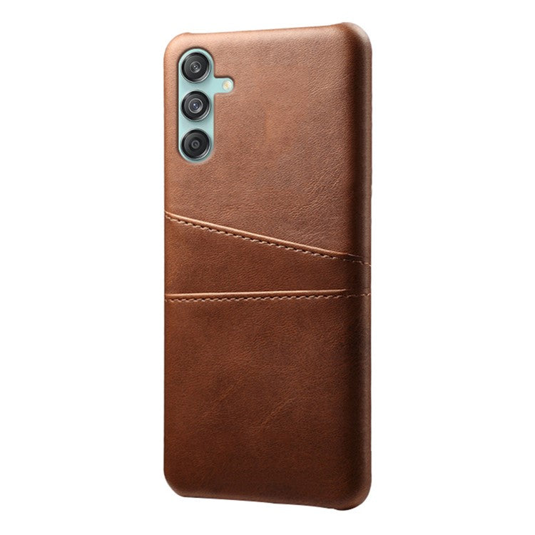 For Samsung Galaxy M55 5G / C55 5G / F55 5G Case Card Holder Leather+PC Phone Cover - Brown