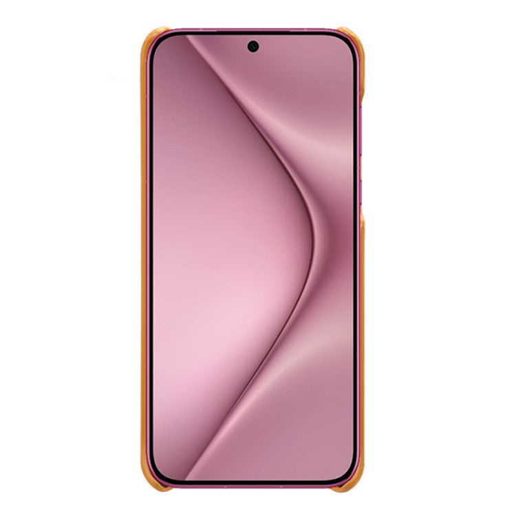 For Huawei Pura 70 Slim Case Card Slots PU+PC Phone Cover - Orange