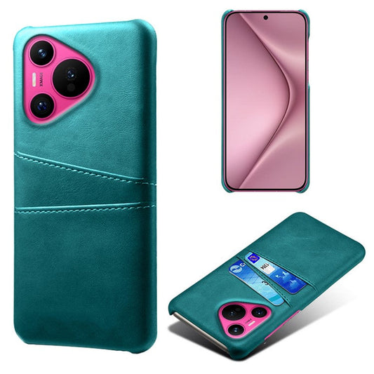 For Huawei Pura 70 Slim Case Card Slots PU+PC Phone Cover - Green