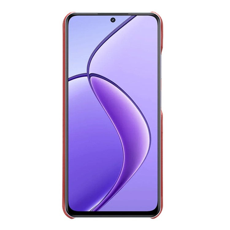 For Realme C65 4G Case Dual Card Slots PU Leather+PC Hard Phone Cover - Red