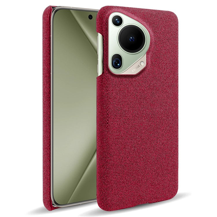 For Huawei Pura 70 Ultra Case Cloth Texture PC Phone Cover Incomplete Covering - Red