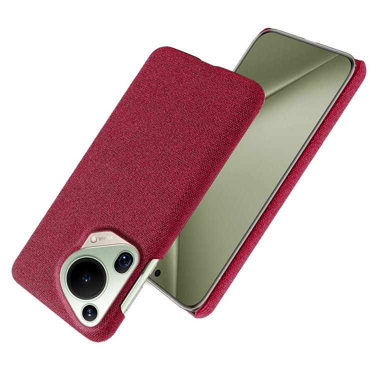 For Huawei Pura 70 Ultra Case Cloth Texture PC Phone Cover Incomplete Covering - Red
