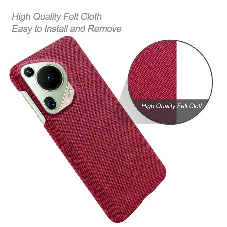 For Huawei Pura 70 Ultra Case Cloth Texture PC Phone Cover Incomplete Covering - Red