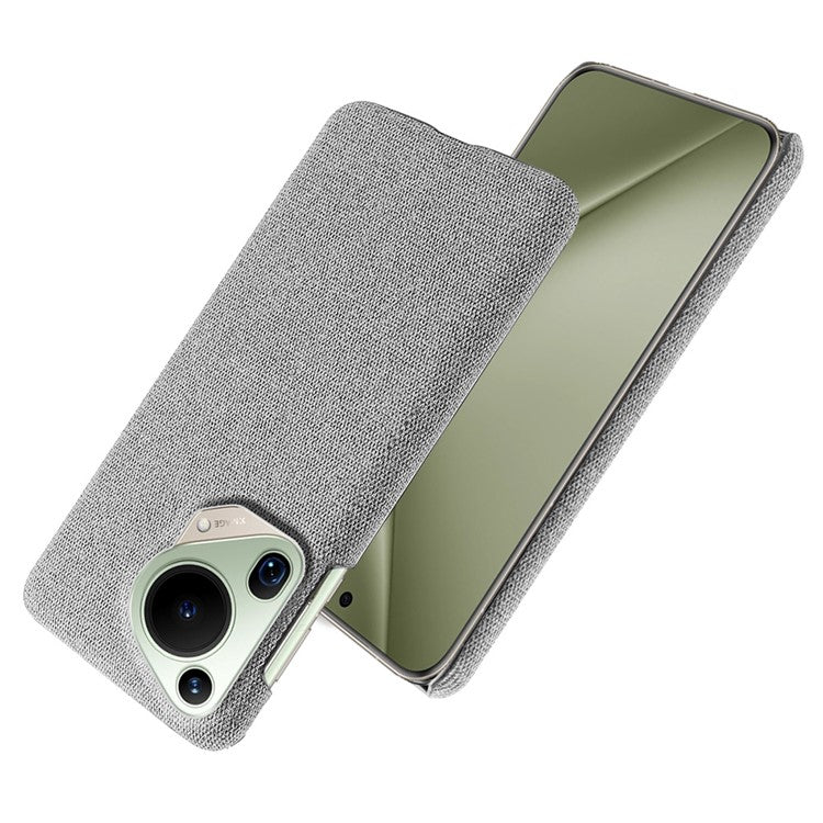 For Huawei Pura 70 Ultra Case Cloth Texture PC Phone Cover Incomplete Covering - Light Grey