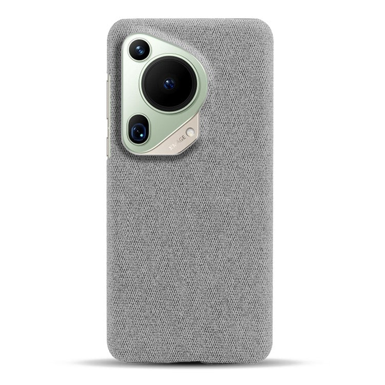 For Huawei Pura 70 Ultra Case Cloth Texture PC Phone Cover Incomplete Covering - Light Grey