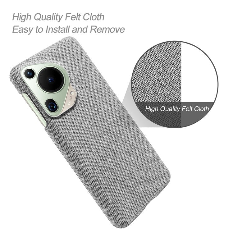 For Huawei Pura 70 Ultra Case Cloth Texture PC Phone Cover Incomplete Covering - Light Grey