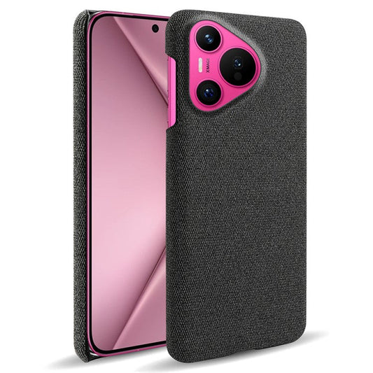 For Huawei Pura 70 Case Anti-Drop Cloth+PC Slim Phone Cover - Black