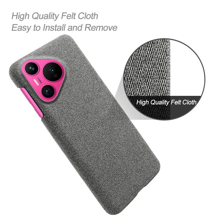For Huawei Pura 70 Case Anti-Drop Cloth+PC Slim Phone Cover - Grey