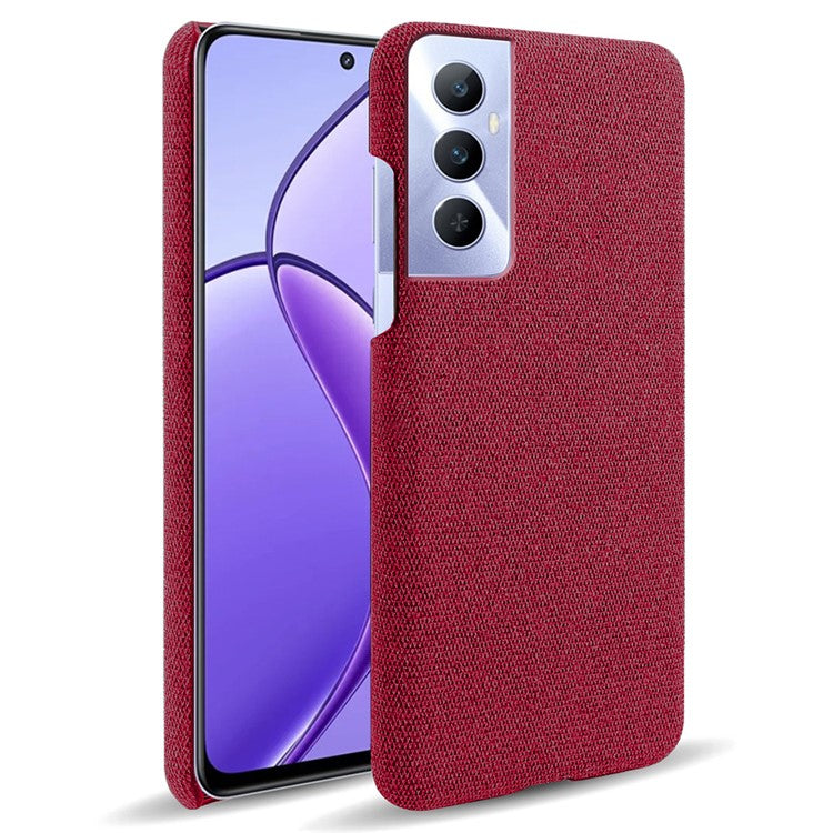 For Realme C65 4G Case Cloth + PC Phone Cover Anti-Fingerprint - Red