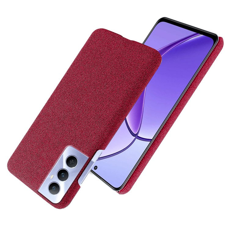 For Realme C65 4G Case Cloth + PC Phone Cover Anti-Fingerprint - Red